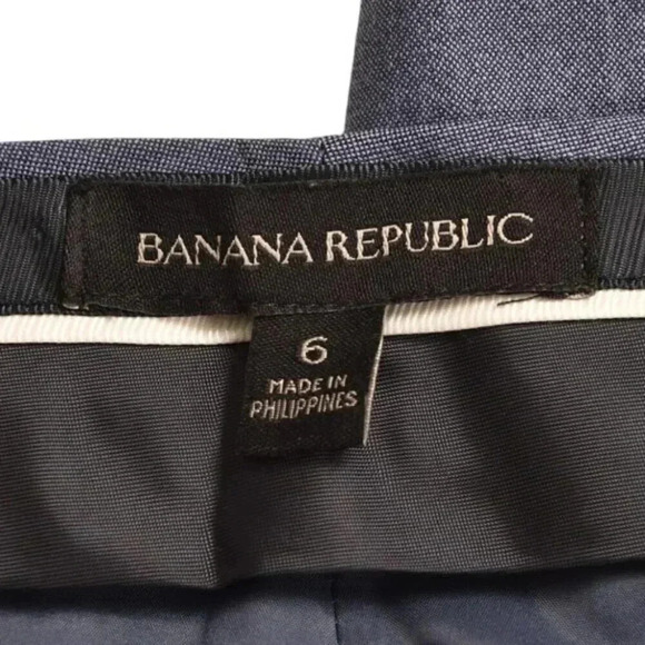 Banana Republic Wool Trousers Work Dress Pants Blue Size 6 - Picture 5 of 9